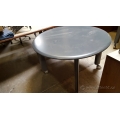 Grey Round Teknion Meeting Table w/ Grey Legs